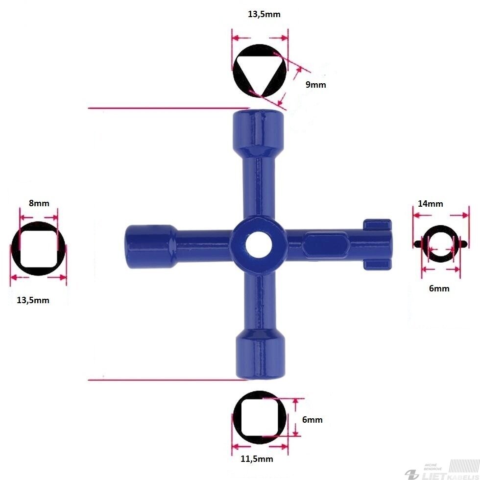 Raktas kryžminis elektros spintai 1