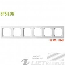 Rėmelis 6 vietų, K14-145-06 baltas, Epsilon SlimLine