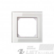 Rėmelis Epsilon 1vietos K14-245-01 blizgus baltas stiklas, Liregus