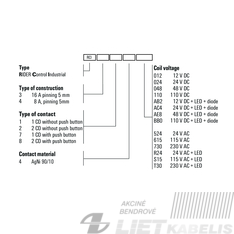 Rėlė RCI484T30 220V AC 8A 2CO Weidmuller 1 Rėlė RCI484T30 220V AC 8A 2CO Weidmuller 1
