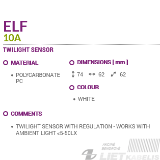 Relė foto ELF 10A, 2300W,  IP44, STRUHM 2