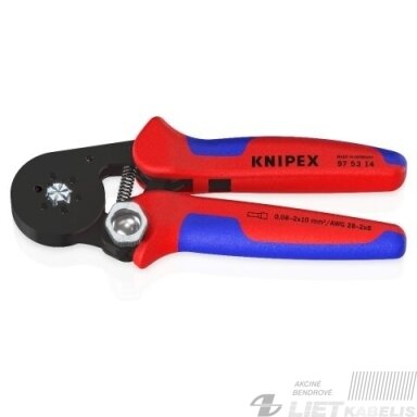 Savireguliuojančios gilzinių antgalių užspaudimo replės 2-10mm² šešiakampis, KNIPEX