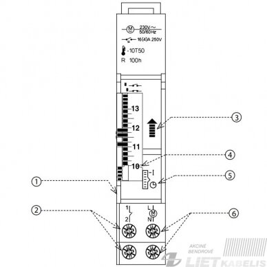 Rėlė laiko mechaninė modulinė 16A, 1NO-230V, ELKO 1 Rėlė laiko mechaninė modulinė 16A, 1NO-230V, ELKO 1