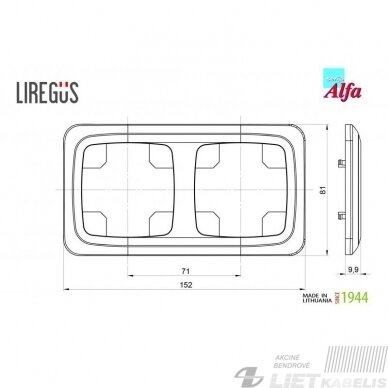 Rėmelis 2 vietų, K14-135-02 smėlio spalva, Alfa, Liregus 1 Rėmelis 2 vietų, K14-135-02 smėlio spalva, Alfa, Liregus 1