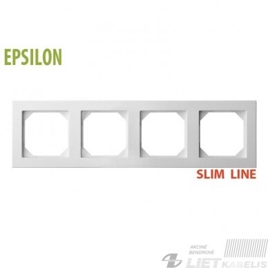 Rėmelis 4 vietų, K14-145-04 baltas, Epsilon SlimLine, Liregus Rėmelis 4 vietų, K14-145-04 baltas, Epsilon SlimLine, Liregus