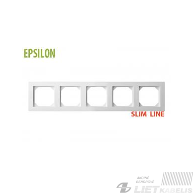 Rėmelis 5 vietų, K14-145-05 baltas, Epsilon SlimLine, Liregus Rėmelis 5 vietų, K14-145-05 baltas, Epsilon SlimLine, Liregus