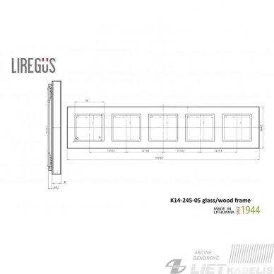 Remelis 5vietų K14-245-05, stiklas juodas, Epsilon, Liregus 1