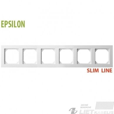 Rėmelis 6 vietų, K14-145-06 baltas, Epsilon SlimLine Rėmelis 6 vietų, K14-145-06 baltas, Epsilon SlimLine