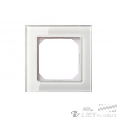 Rėmelis Epsilon 1vietos K14-245-01 blizgus baltas stiklas, Liregus