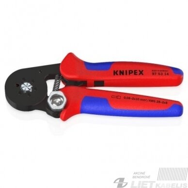 Savireguliuojančios gilzinių antgalių užspaudimo replės 2-10mm² šešiakampis, KNIPEX Savireguliuojančios gilzinių antgalių užspaudimo replės 2-10mm² šešiakampis, KNIPEX