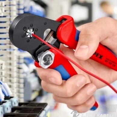 Savireguliuojančios gilzinių antgalių užspaudimo replės 2-10mm² šešiakampis, KNIPEX 2 Savireguliuojančios gilzinių antgalių užspaudimo replės 2-10mm² šešiakampis, KNIPEX 2