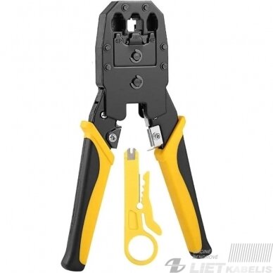Replės jungčių užspaudimui su nukirpimu RJ12, RJ45 4P/6P/8P , Highmax Replės jungčių užspaudimui su nukirpimu RJ12, RJ45 4P/6P/8P , Highmax