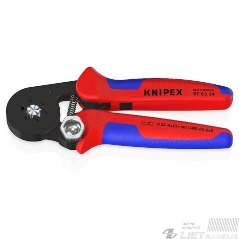 Savireguliuojančios gilzinių antgalių užspaudimo replės 2-10mm² šešiakampis, KNIPEX Savireguliuojančios gilzinių antgalių užspaudimo replės 2-10mm² šešiakampis, KNIPEX