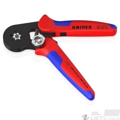 Savireguliuojančios gilzinių antgalių užspaudimo replės 2-10mm² šešiakampis, KNIPEX 1