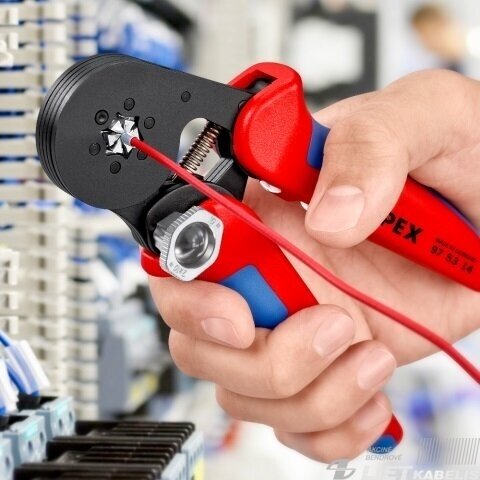 Savireguliuojančios gilzinių antgalių užspaudimo replės 2-10mm² šešiakampis, KNIPEX 2 Savireguliuojančios gilzinių antgalių užspaudimo replės 2-10mm² šešiakampis, KNIPEX 2