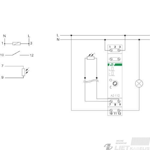 Relė foto AZ-112 1modulio su išoriniu davikliu, F&F 1