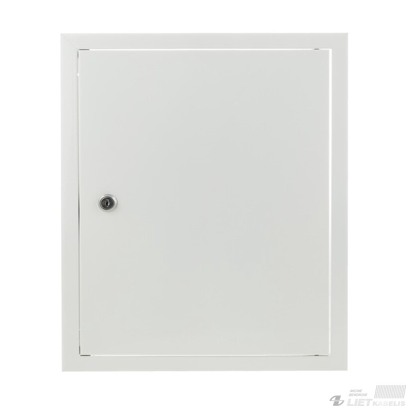 Revizinės durelės 300x400mm su spynele (baltos)
