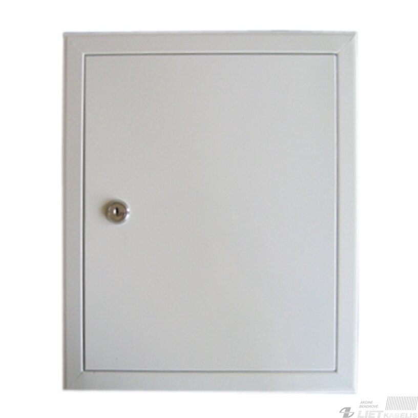 Revizinės durelės 400x500mm su spynele (baltos), Haushalt