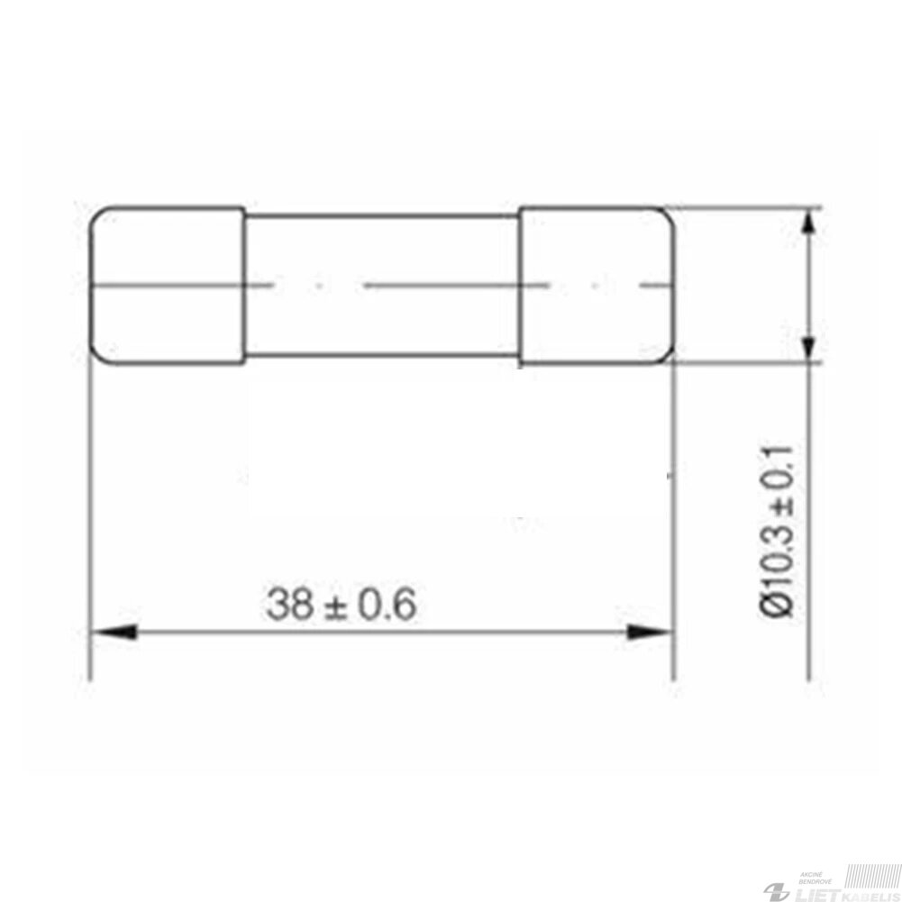 Saugiklis cilindrinis CH 10x38, 8A 1 Saugiklis cilindrinis CH 10x38, 8A 1