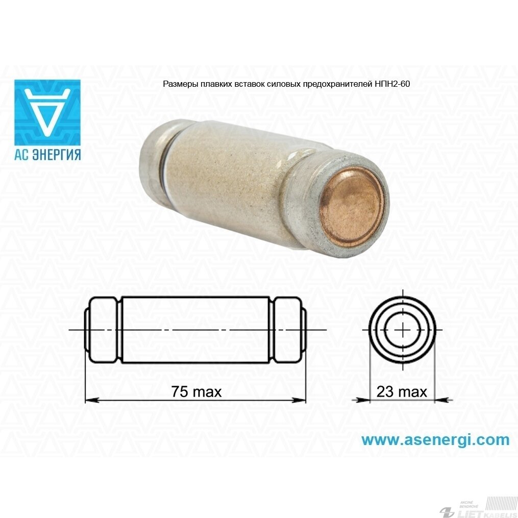 Saugiklis NPN-2-60 (smėlio) 25A 1 Saugiklis NPN-2-60 (smėlio) 25A 1