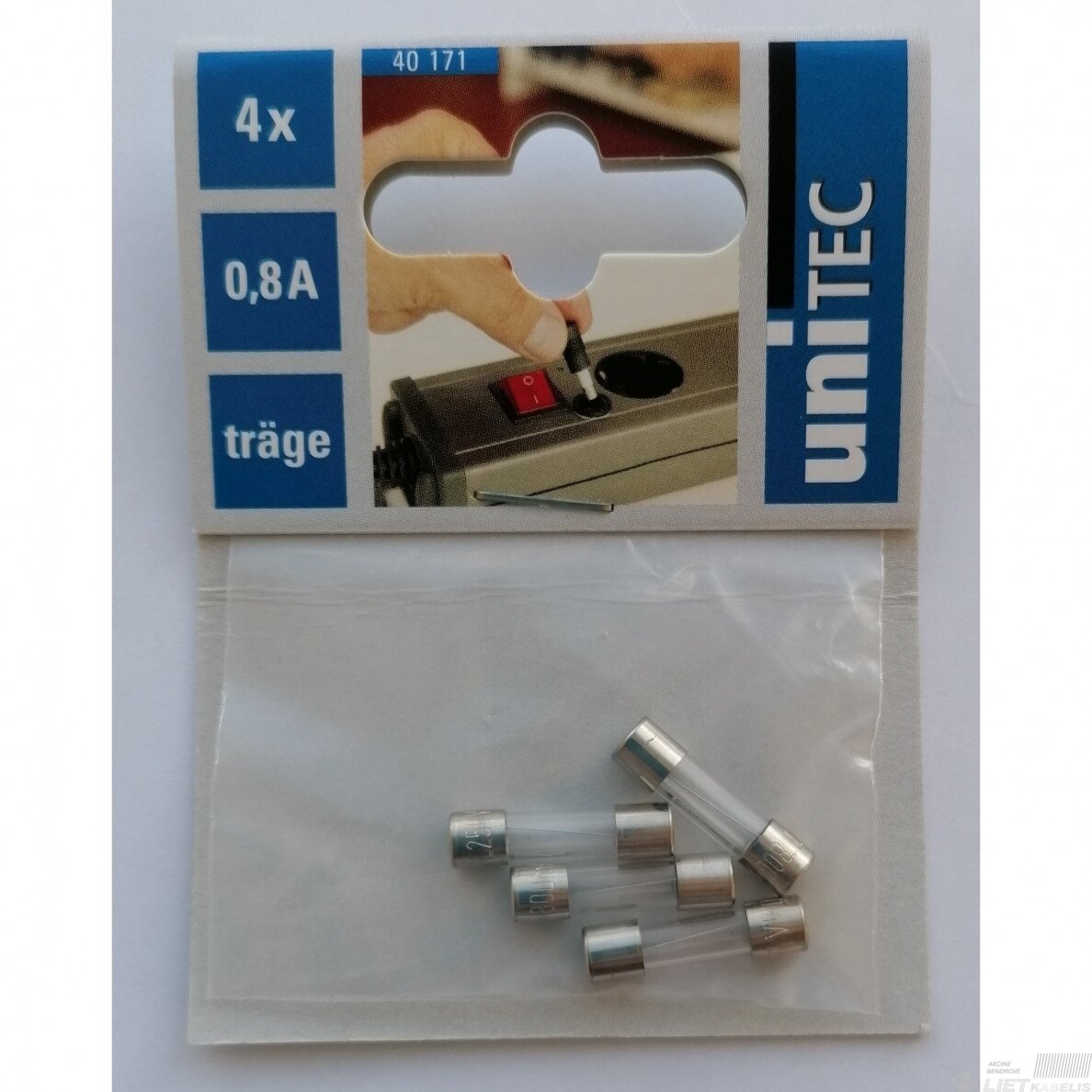 Saugiklis 5x20mm 0.8A UNITEX 1