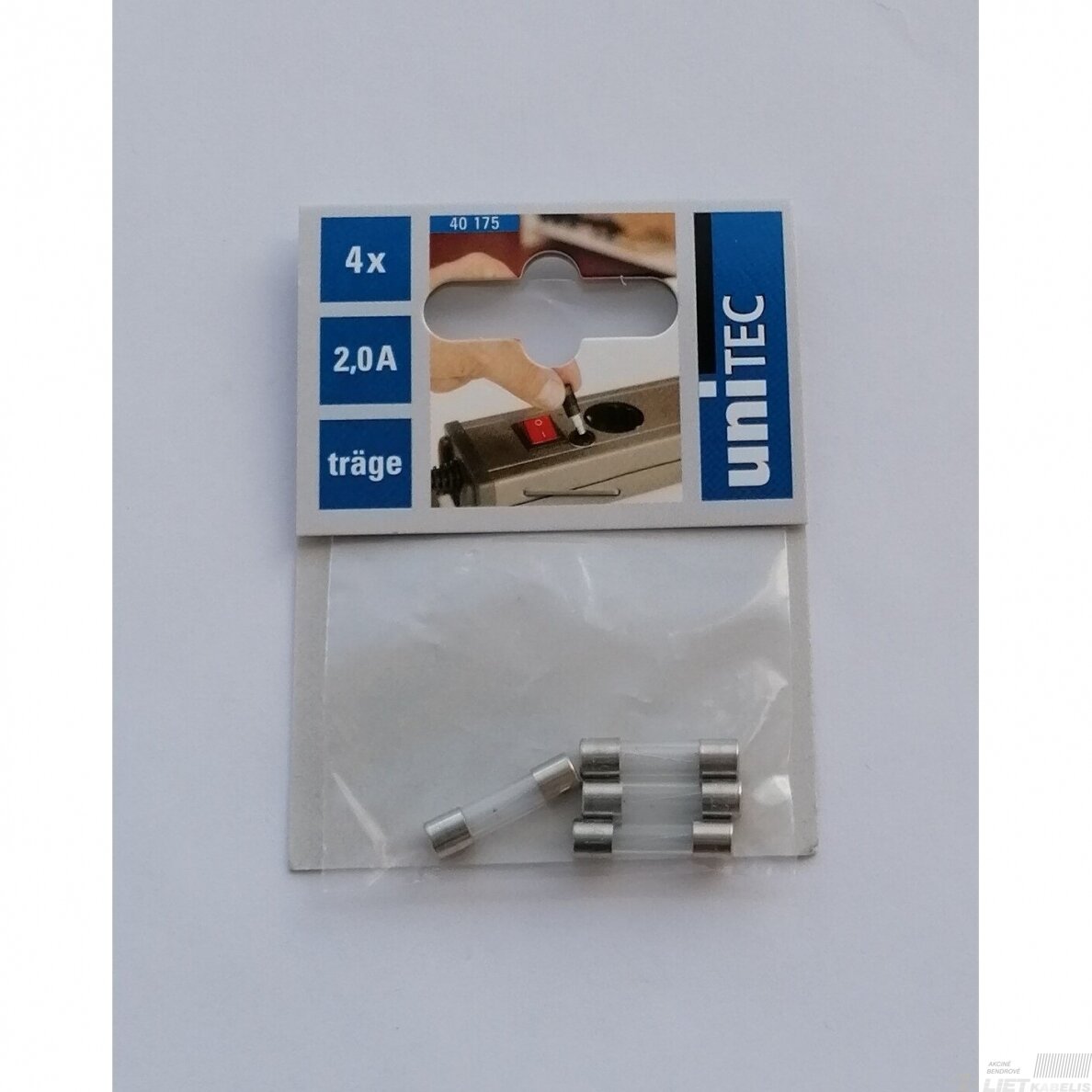 Saugiklis 5x20mm 2.0A UNITEC 1 Saugiklis 5x20mm 2.0A UNITEC 1