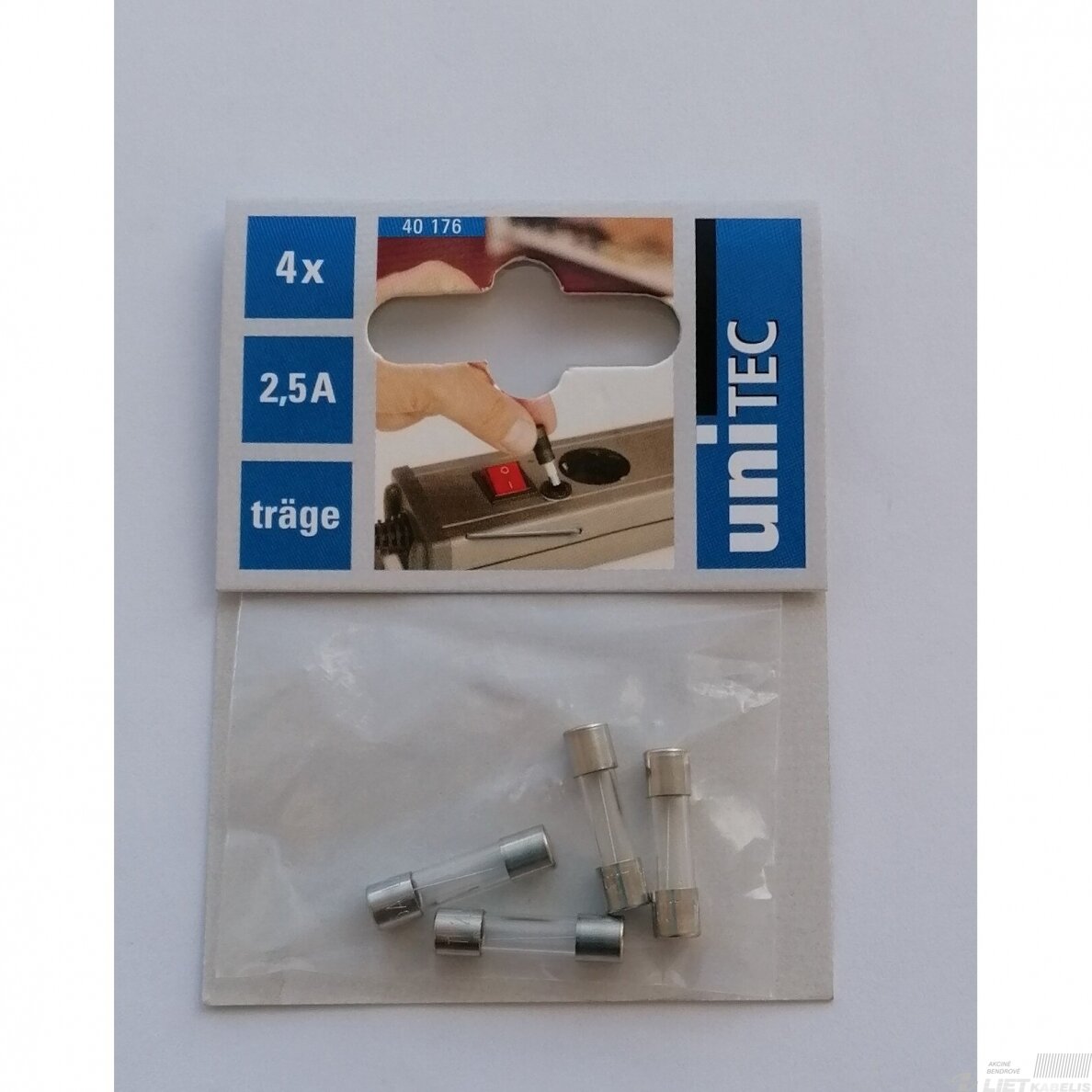 Saugiklis 5x20mm 2.5A Unitec 1 Saugiklis 5x20mm 2.5A Unitec 1