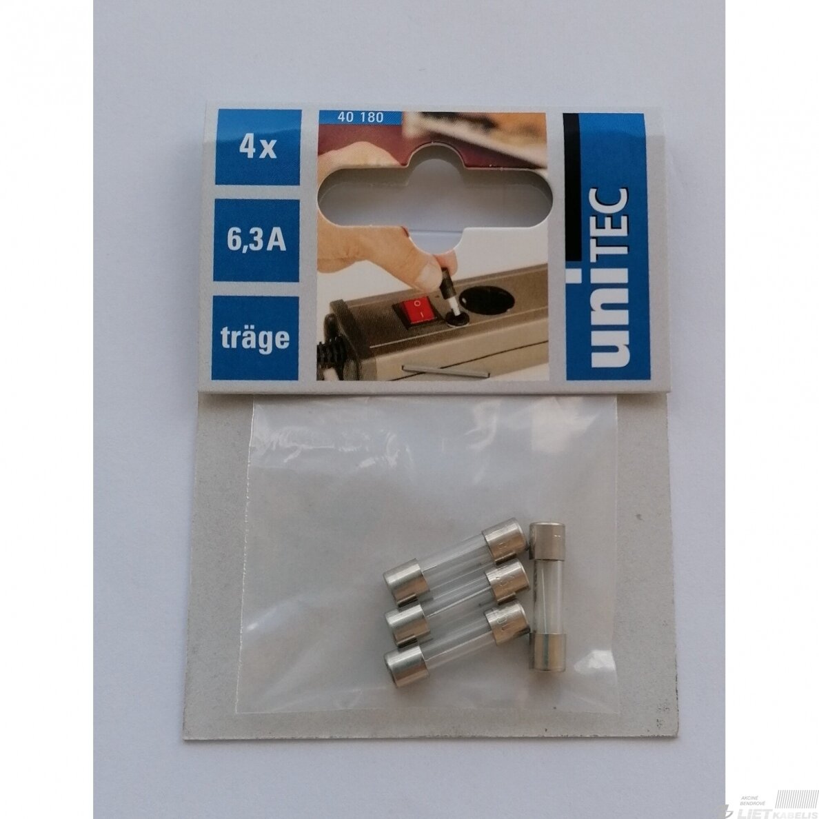 Saugiklis 5x20mm 6.3A UNITEC 1 Saugiklis 5x20mm 6.3A UNITEC 1