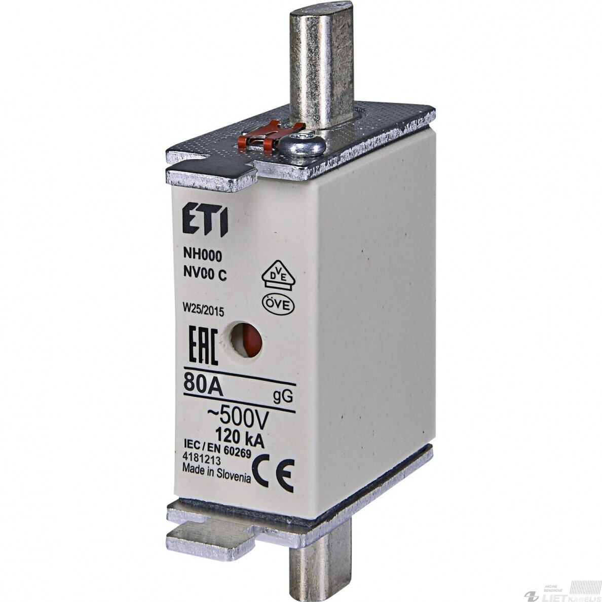 Saugiklis NH000C 80A, ETI Saugiklis NH000C 80A, ETI