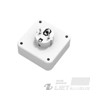 Šakotuvas 2x230V+2xUSB+C, su įžeminimu baltas/juodas, MASTER LED 3