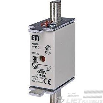 Saugiklis NH000 - 63A, ETI