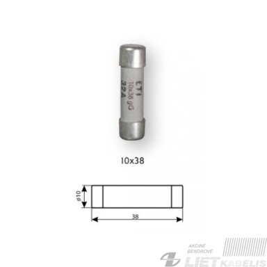 Cilindrinis saugiklis CH 10x38 6A