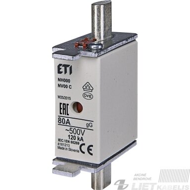 Saugiklis NH000C 80A, ETI