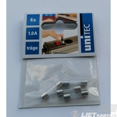 Saugiklis 5x20mm 1.0A UNITEX 1 Saugiklis 5x20mm 1.0A UNITEX 1