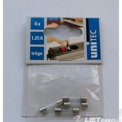 Saugiklis 5x20mm 1.25A UNITEX 1 Saugiklis 5x20mm 1.25A UNITEX 1
