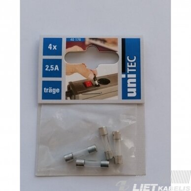 Saugiklis 5x20mm 2.5A Unitec 1 Saugiklis 5x20mm 2.5A Unitec 1