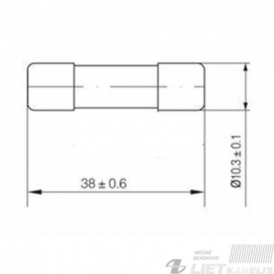 Saugiklis cilindrinis CH 10x38, 8A 1