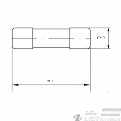 Saugiklis cilindrinis CH 8x31, 10A 1