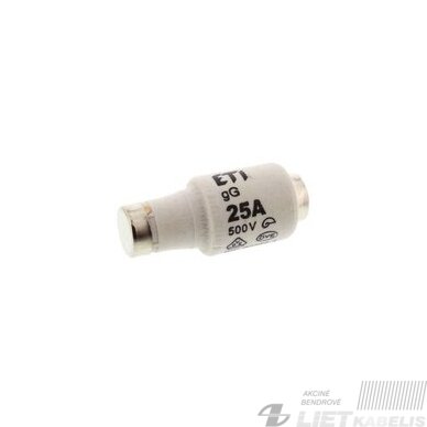 Saugiklis tirptukas DII 25A, E27, ETI Saugiklis tirptukas DII 25A, E27, ETI