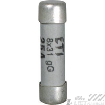 Saugiklis cilindrinis CH 8x31 6A