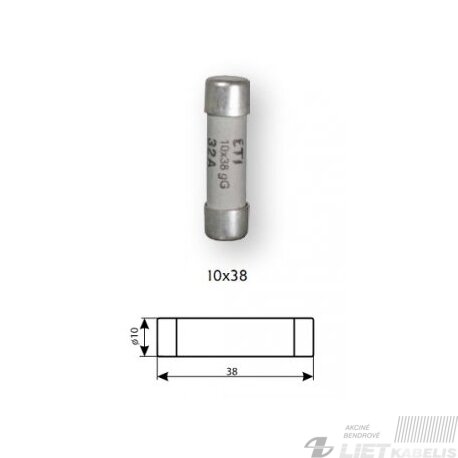 Cilindrinis saugiklis CH 10x38, 20A Cilindrinis saugiklis CH 10x38, 20A