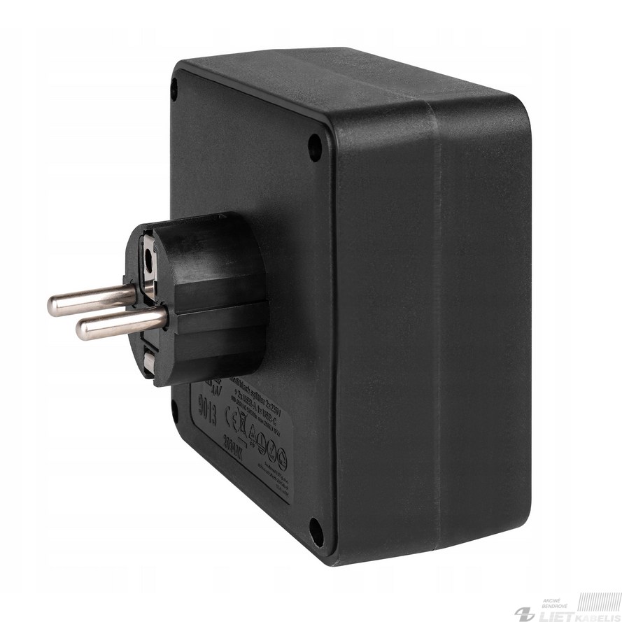 Šakotuvas 2x230V+2xUSB+C, su įžeminimu baltas/juodas, MASTER LED 1 Šakotuvas 2x230V+2xUSB+C, su įžeminimu baltas/juodas, MASTER LED 1