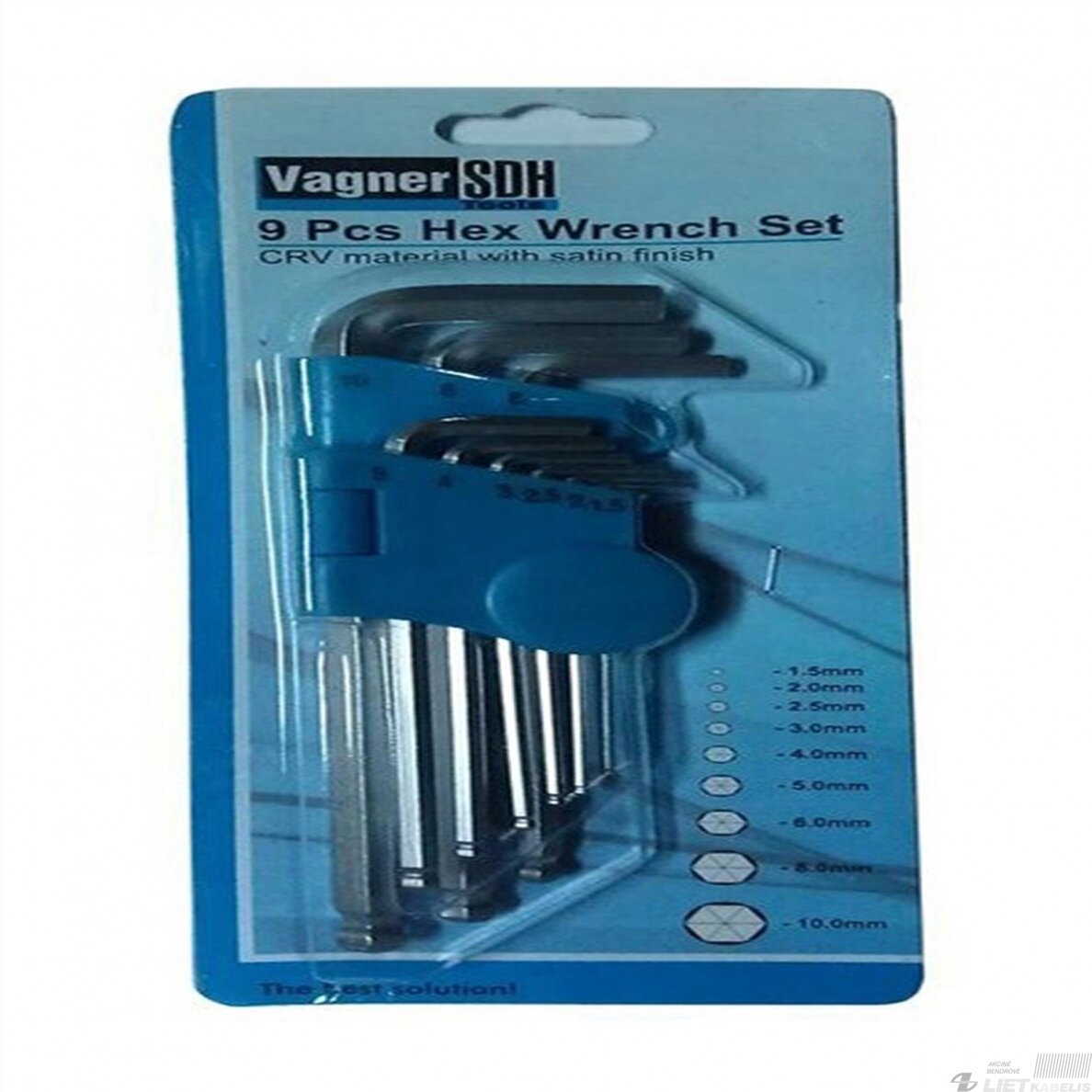 Šešiakampių raktų komplektas, YF-70005 1.5-8mm, Vagner Šešiakampių raktų komplektas, YF-70005 1.5-8mm, Vagner