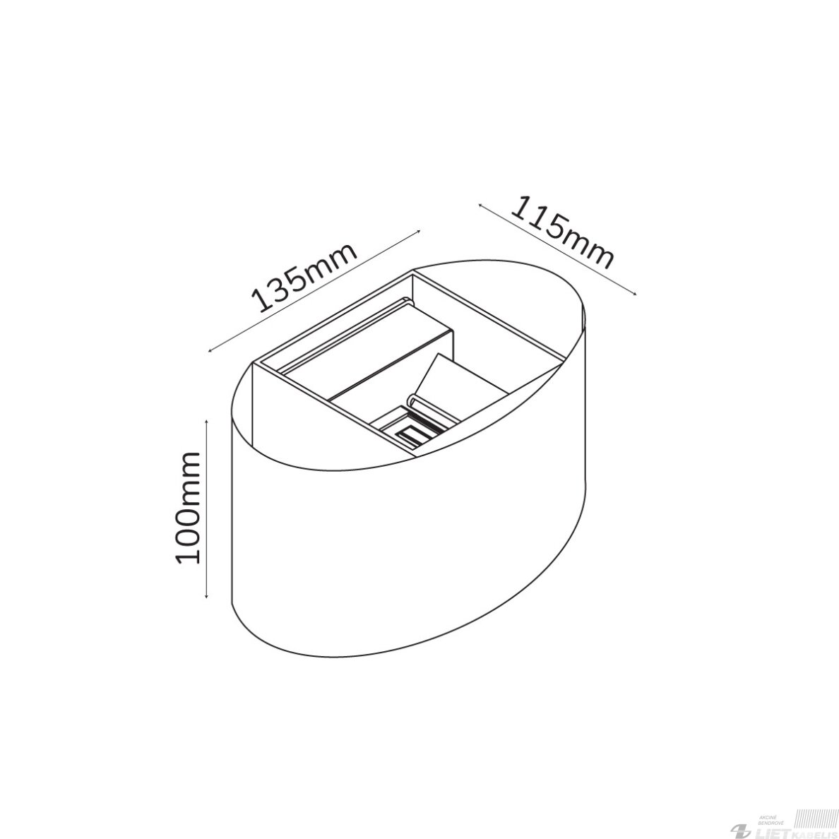 Sieninis lauko šviestuvas CILINDER, LED 2x3W, 3000K, IP54, reguliuojamo švietimo kampo, pilkas, LED line LITE 4