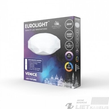 LED šviestuvas VENICE 36W, 3000-6500K, 2550Lm, su pulteliu, IP20, Eurolight LED šviestuvas VENICE 36W, 3000-6500K, 2550Lm, su pulteliu, IP20, Eurolight