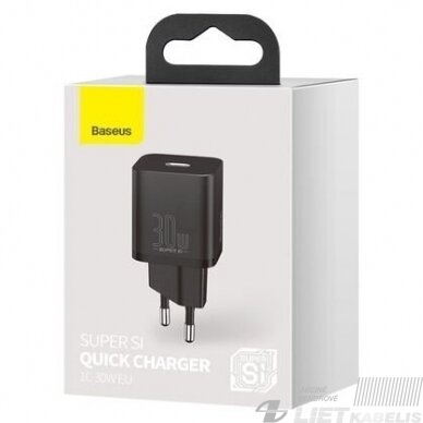 Sieninis įkrovikis Super Si 30W USB-CQC greitas įkrovimas, Baseus Sieninis įkrovikis Super Si 30W USB-CQC greitas įkrovimas, Baseus