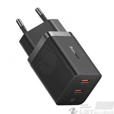 Sieninis įkroviklis GaN5 Pro 40W, 2xUSB-C+PD3.0 j, BASEUS 1