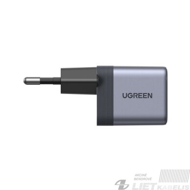 Sieninis įkroviklis Nexode Air GaN 45W USB-C PD QC, pilkas 3 Sieninis įkroviklis Nexode Air GaN 45W USB-C PD QC, pilkas 3
