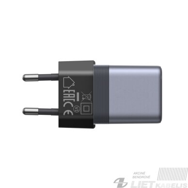 Sieninis įkroviklis Nexode Air GaN 45W USB-C PD QC, pilkas 4 Sieninis įkroviklis Nexode Air GaN 45W USB-C PD QC, pilkas 4