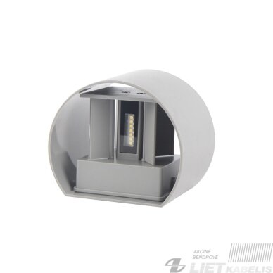 Sieninis lauko šviestuvas CILINDER, LED 2x3W, 3000K, IP54, reguliuojamo švietimo kampo, pilkas, LED line LITE 1